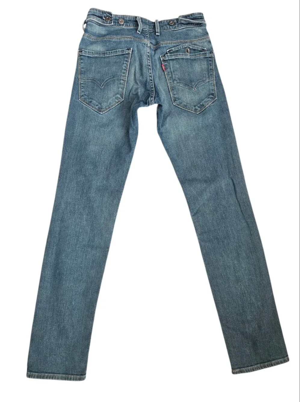 Levis 511 Slim Fit Engineered Style Y2K Jeans Button Detail Cinch Waist 27x30‎